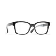 Chanel Svart Acetatram Glasögon Black, Dam