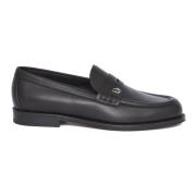 Dior Svarta Läderloafers Stiliga Herrskor Black, Herr