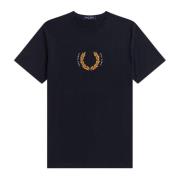 Fred Perry Lagerkrans T-shirt Navy Blue, Herr