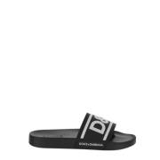 Dolce & Gabbana Gummistrandkläder Sliders Black, Herr