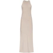 Ami Paris Bias Cut Maxi Klänning Beige, Dam