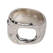 Octi Silver Globe Ring med Gravyr Gray, Unisex