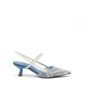 Roberto Festa Jeans Tyg Slingback Skor Blue, Dam