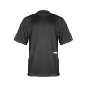 Oamc Svart Stickad T-shirt med Grafisk Detalj Black, Herr