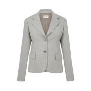 P.a.r.o.s.h. Grå Ull Blazer Lille Knappstängning Gray, Dam