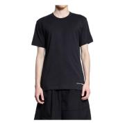 Comme des Garçons Svart Crewneck T-shirt med Logo Print Black, Herr