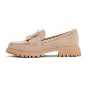 Cesare Gaspari Elegant Platform Loafers - Beige Beige, Dam