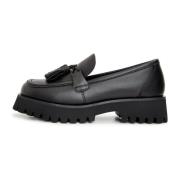 Cesare Gaspari Svarta Platform Loafers med Tassel Detaljer Black, Dam