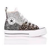 Converse Handgjorda Silver Vit Svart Sneakers Multicolor, Dam