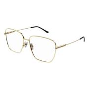 Gucci Gold Black Eyewear Frames Yellow, Unisex