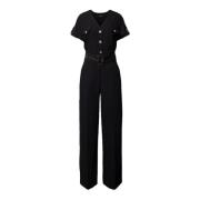 Guess Svart jumpsuit med bälte Black, Dam