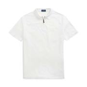 Ralph Lauren Custom Slim Fit Dragkedja Polo White, Herr