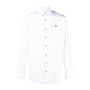 Vivienne Westwood Vit Orb Logo Bomullsskjorta White, Herr