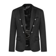 Balmain Ull Blazer Black, Herr