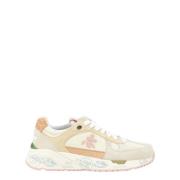 Premiata Beige och rosa mocka sneaker modell Mased Multicolor, Dam