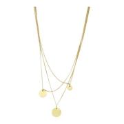 Dansk Copenhagen Skimrande Triple Dot Guld Halsband Yellow, Dam