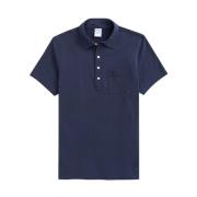 Brooks Brothers Marinblå Bomull Jersey Vintage Polo Blue, Herr