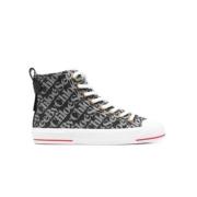 See by Chloé Präglade Logo Hi Top Sneakers Gray, Dam