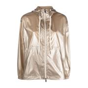 Moncler Guldtonad Tazenat Dragkedja Huva Jacka Beige, Dam