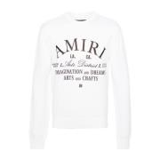 Amiri Broderad Crew Neck Sweater White, Herr