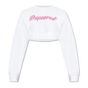 Dsquared2 Sweatshirt med logotyp White, Dam