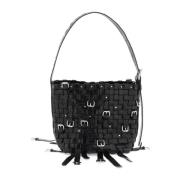 Alexander Wang Studded Craquelé Läder Hobo Handväska Black, Dam