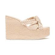 Casadei Rosa Strandfärgad Kil Sandaler Beige, Dam