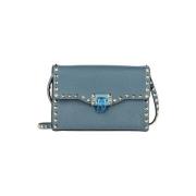 Valentino Vintage Pre-owned Laeder crossbodyvskor Blue, Dam