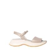 Hogan Sportiga Plattforms Sandaler Zenzero Ss23 Beige, Dam