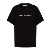 Stella McCartney T-shirt med logotyp Black, Dam