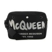 Alexander McQueen Graffiti Crossbody Väska Black, Herr