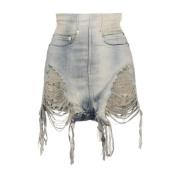 Rick Owens Denim Skyfr Shorts Blue, Dam