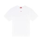 Diesel Grundläggande Logo Broderad T-shirt White, Herr