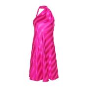 Emporio Armani Fuchsia Satin Halterneck Klänning Pink, Dam