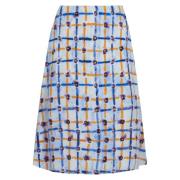 Marni Cr de chine midi-kjol med sarabandtryck Multicolor, Dam