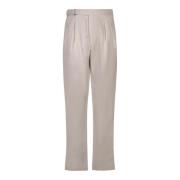 Canali Beige Linne Sidenbyxor Ss24 Beige, Herr