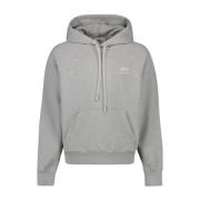 Ami Paris Logo Hoodie Sweatshirt Gray, Herr