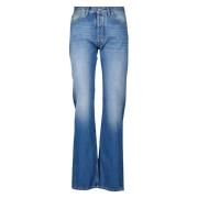 Maison Margiela Boot-Cut Jeans i Tvättad Blå Blue, Dam