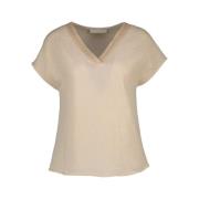 Amélie & Amélie Guld Themis T-shirt Beige, Dam