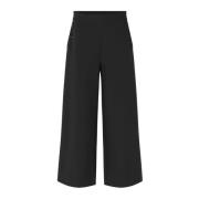 Masai Elegant Wide-Leg Cropped Byxor Svart Black, Dam