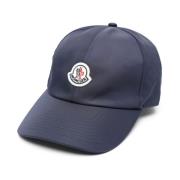 Moncler Blå Logo Satin Baseball Cap Blue, Dam