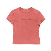 Acne Studios Röd Lax Blurred Logo T-shirt Red, Dam