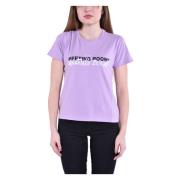 Pinko Lila T-shirt med Unikt Tryck Purple, Dam