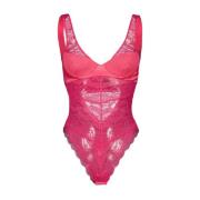 Versace Spets V-ringad Blommig Bralette Pink, Dam