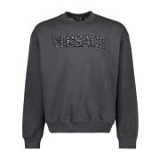 Versace Logo Krokodil Sweatshirt Långärmad Bomull Gray, Herr