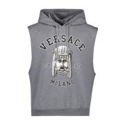 Versace Hoodie La Maschera Ärmlös Logo Gray, Herr
