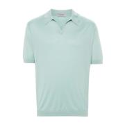 John Smedley Mintgrön T-shirt med V-ringning Green, Herr