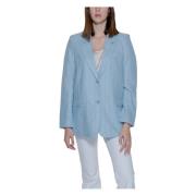 Vero Moda Pinstripe Linen Jacket Vår/Sommar Kollektion Blue, Dam