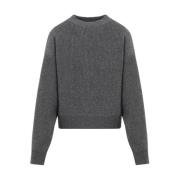 Brunello Cucinelli Glittrande Crew Neck Sweater Gray, Dam