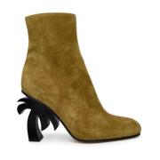 Palm Angels Beiga Mocka Ankelboots, Palmträdshäl Beige, Dam